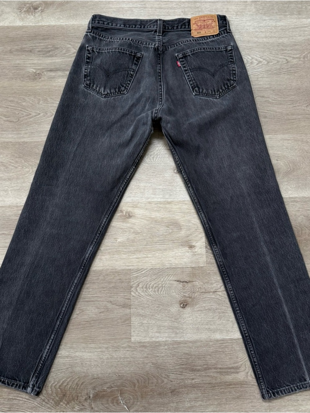 Vintage 90s Levis 501 USA MADE Black Fade Denim Jeans 501-0660 ACTUAL Size 32x31